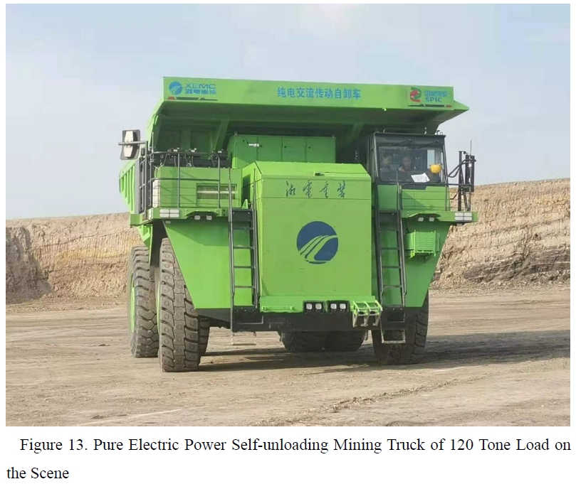 Figure13. Pure Electric Power Self-unloading Mining Truck of 120 Tone Load on the Scene. (The content is the same as this article)