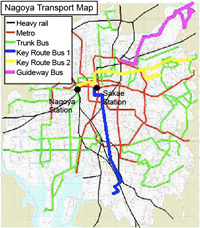 Transit map in Nagoya